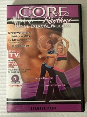Core Rhythms Dance Exercise Program Starter Pack 4 DVD Set Workout Fitness Latin